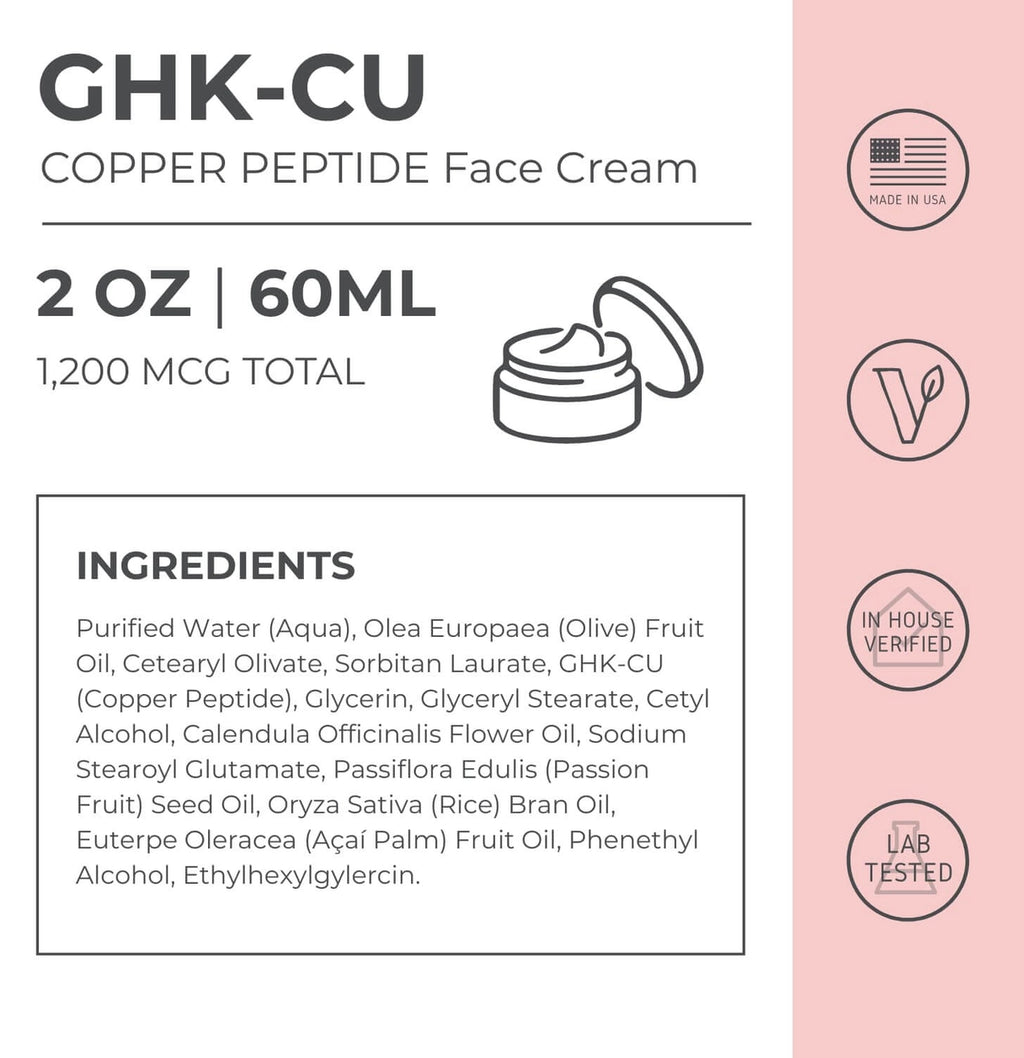Ghk-Cu Copper Peptide Face Cream (Save $10 off order with add-on purchase of Ghk-Cu Copper Peptide Neck & Face Serum)