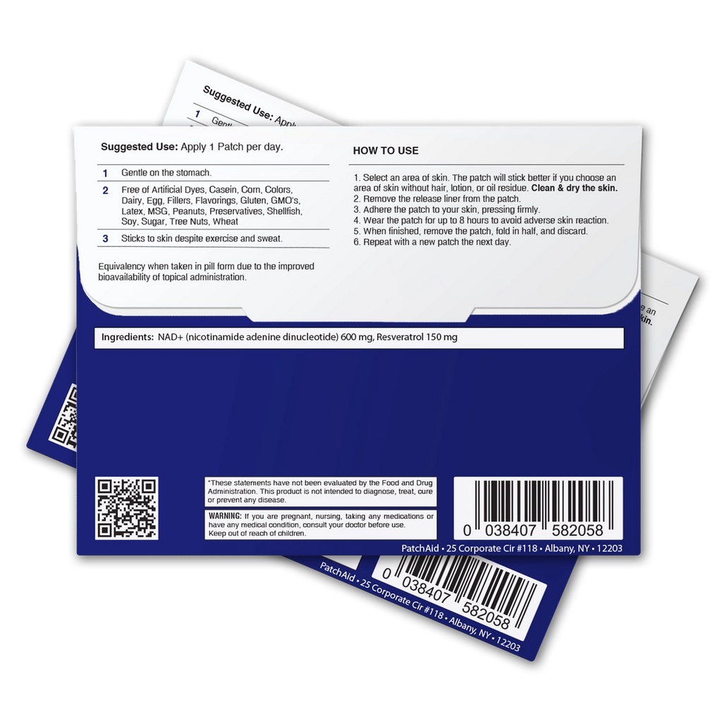 NAD+ (Nicotinamide Adenine Dinucleotide) — Cellular Energy & Longevity Support Patch